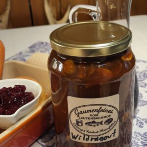 Damwildragout in Preiselbeersauce mit Pilzen 800 gr